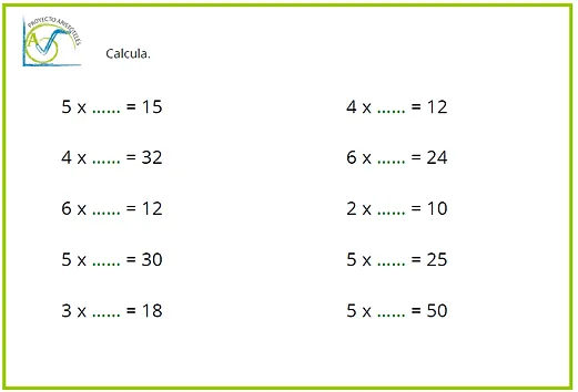 Ejercicios de multiplicaciones para niños de tercero de primaria ...
