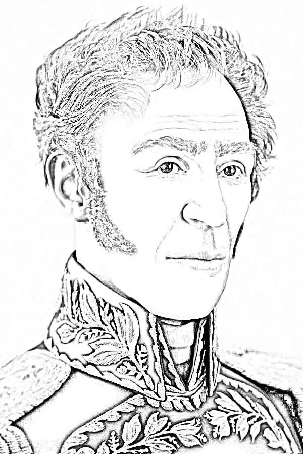 Ejercicios y trabajos: imagen para pintar de Simon Bolivar