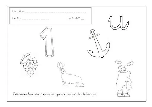 Ejercicios con la vocal u - Imagui