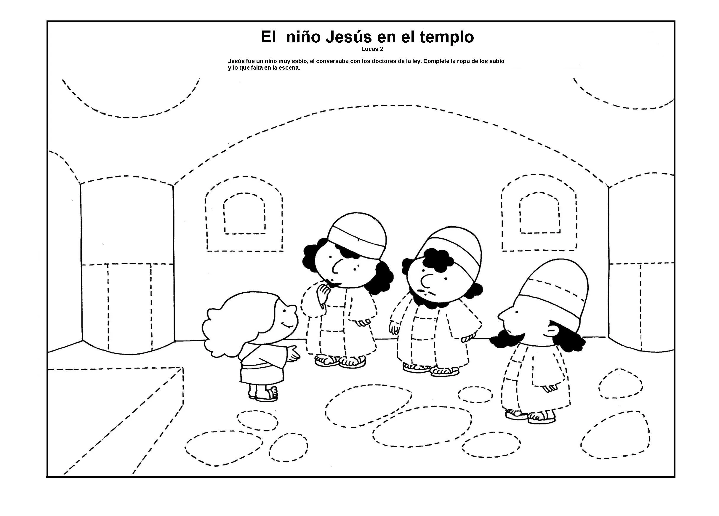 Jesus perdido en el templo para colorear - Imagui