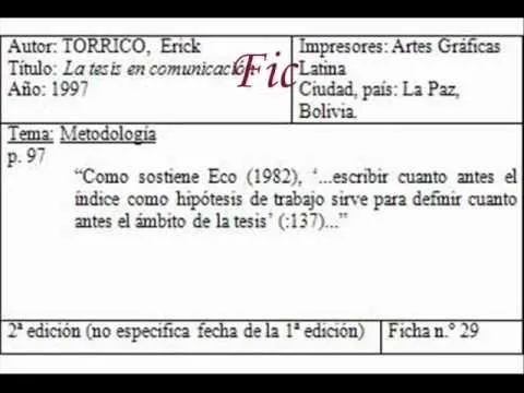 Elaboracion de fichas de trabajo, hemerograficas y bibliograficas ... Elaboracion de fichas de trabajo, hemerograficas y bibliograficas ...
