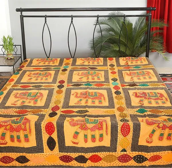 elefante colchas hechas a mano patchwork hoja de cama-Colchas ... elefante colchas hechas a mano patchwork hoja de cama-Colchas ...
