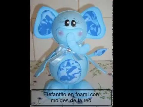 COMO HACER ELEFANTE FOFUCHO EN FOAMI O GOMA EVA CON MOLDE ...