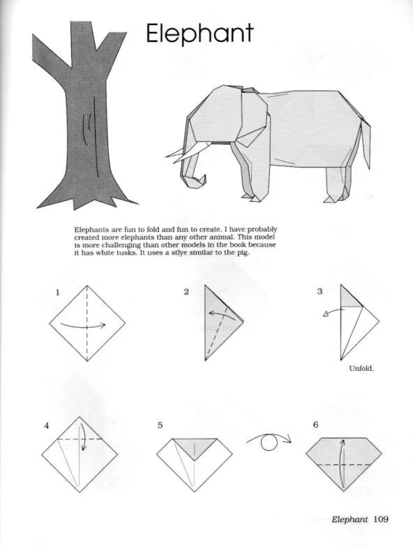 Elefante origami paso a paso - Imagui