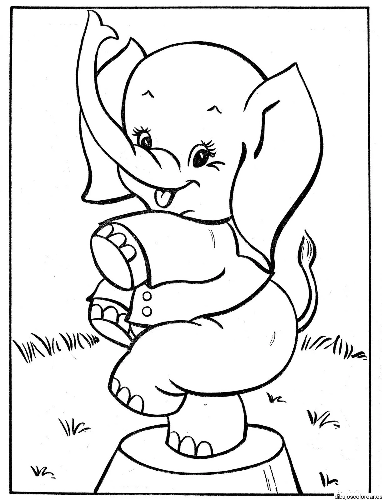 Dibujo de un elefante de circo | Dibujos para Colorear Dibujo de un elefante de circo | Dibujos para Colorear