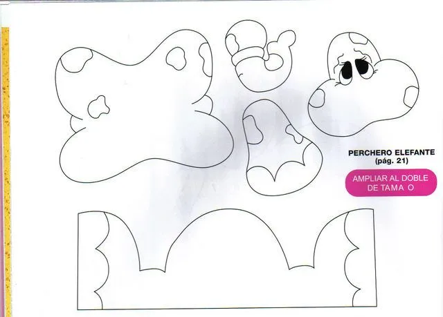 Molde elefante en goma eva - Imagui
