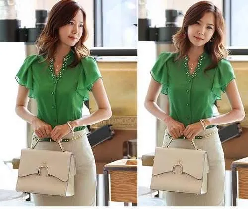 elegante-blusa-manga-corta-dama-moda-2014-10779 ...