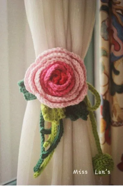 Elegante sujetador de cortinas a crochet ~ Mimundomanual