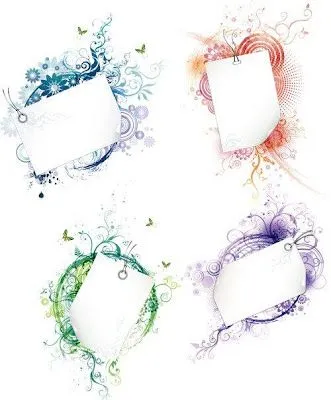 Elegantes banners florales en vector (Cute Vector Frames) | Recursos ...