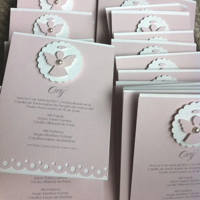 Elegantes invitaciones de bautizo... | bau y prim | Pinterest ...