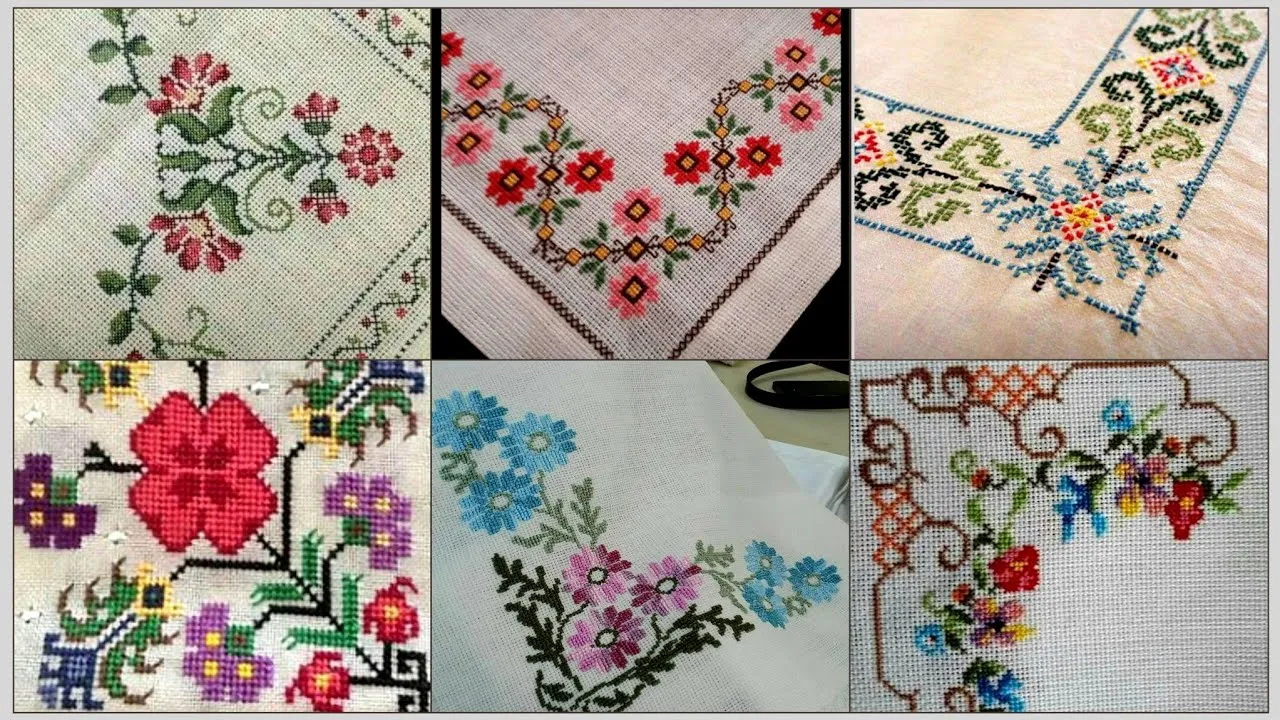 Elegantes Puntos De Cruz Bordados A Mano Patrones De Mantel Coloridos Contables - YouTube Elegantes Puntos De Cruz Bordados A Mano Patrones De Mantel Coloridos Contables - YouTube