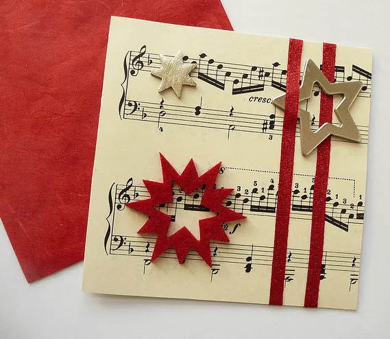 Elegantes tarjetas navideñas hechas a mano