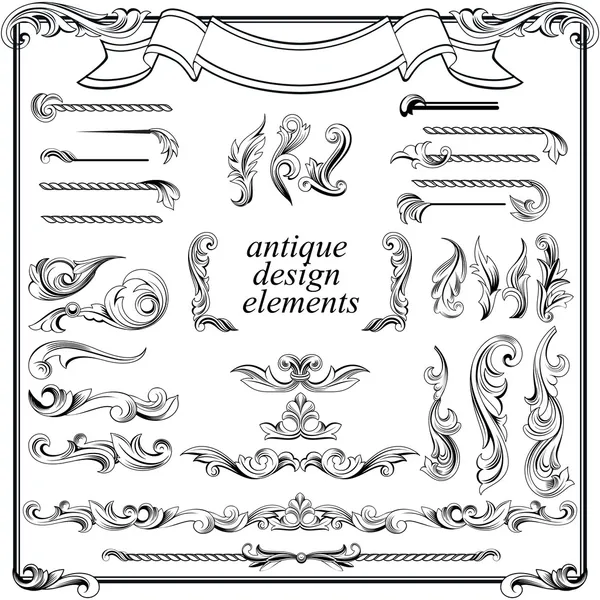 Elementos de diseño caligráfico, juego de decoración de páginas ... Elementos de diseño caligráfico, juego de decoración de páginas ...