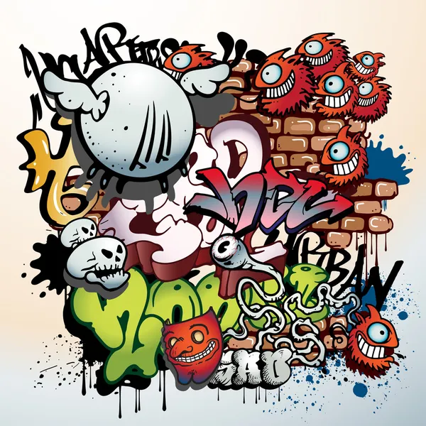 Elementos de graffiti — Vector stock © pathique #16469469