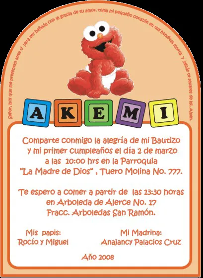 ELMO 2 | Diseñarte Invitaciones