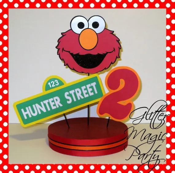 Elmo Party Centro de Mesa Personalizado con por GlitterMagic23s