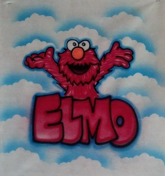 Elmo Shirt Airbrush Kids Shirt Airbrush Design by FastNFunAirbrush