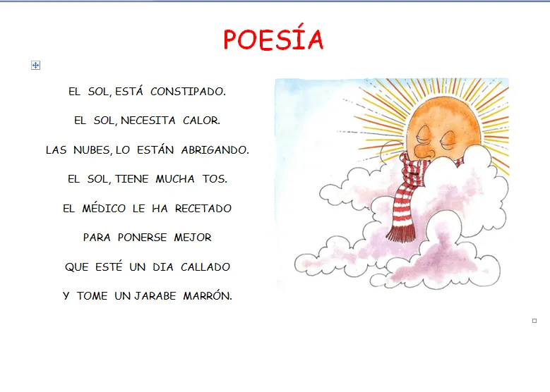 ELS MENUDETS DEL COLE.: POESIA "EL SOL ESTÁ CONSTIPADO" Y "EL SOL ... ELS MENUDETS DEL COLE.: POESIA "EL SOL ESTÁ CONSTIPADO" Y "EL SOL ...