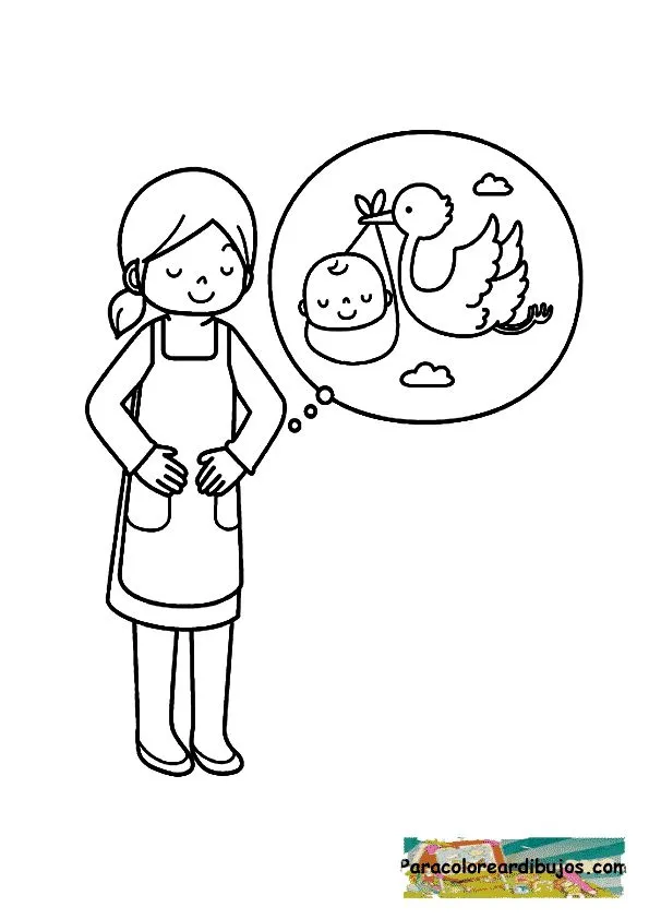 embarazada para colorear | Colorear dibujos