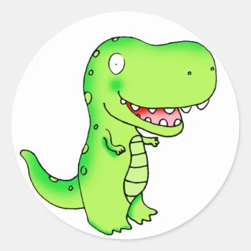 embroma el dinosaurio de T-rex del dibujo animado Pegatina Redonda ... embroma el dinosaurio de T-rex del dibujo animado Pegatina Redonda ...
