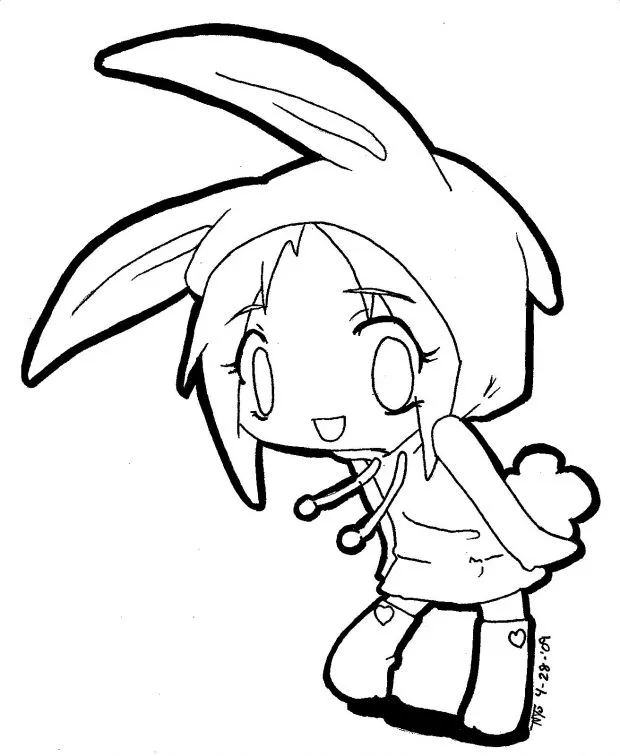 emo boy anime manga chibi Colouring Pages