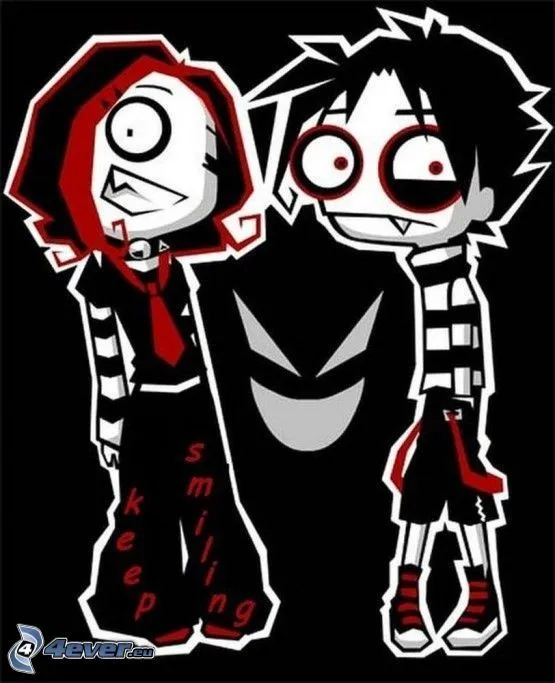 emo-pareja,-personajes-de- ...