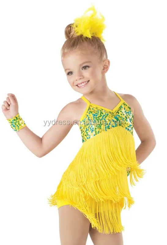Emocionante Biketard flecos danza los niños del vestido latino ... Emocionante Biketard flecos danza los niños del vestido latino ...