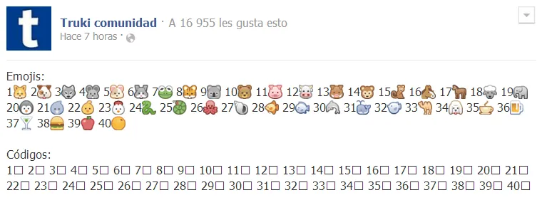 Emoji o emoticones especiales de Facebook para comentarios, chat y ...