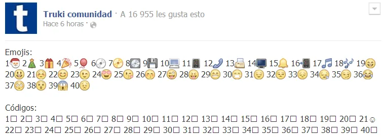 Emoji o emoticones especiales de Facebook para comentarios, chat y ...