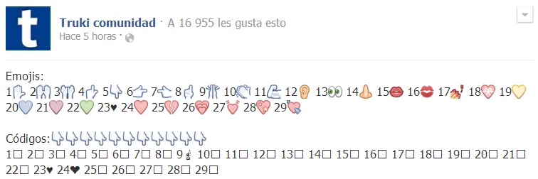 Emoji o emoticones especiales de Facebook para comentarios, chat y ...