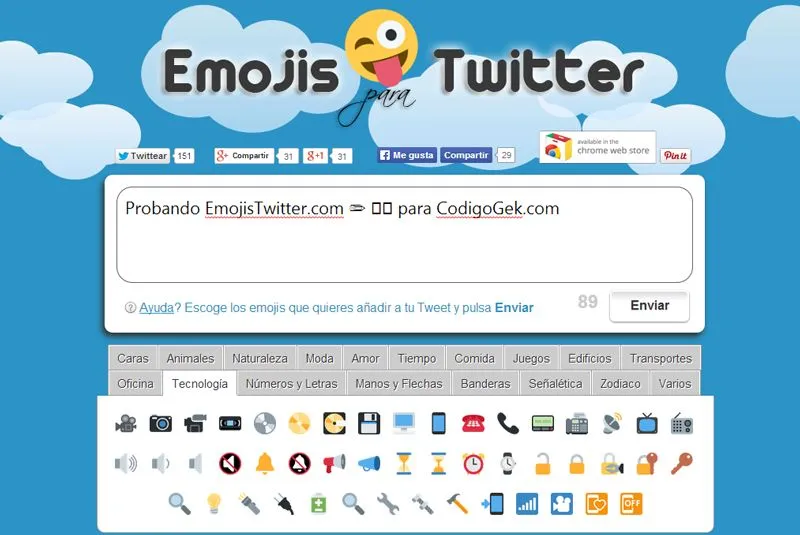 Emojis para Twitter, crea tweets con emoticones facilmente desde ...