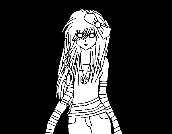 Dibujo de Emo fashion para Colorear - Dibujos.net Dibujo de Emo fashion para Colorear - Dibujos.net
