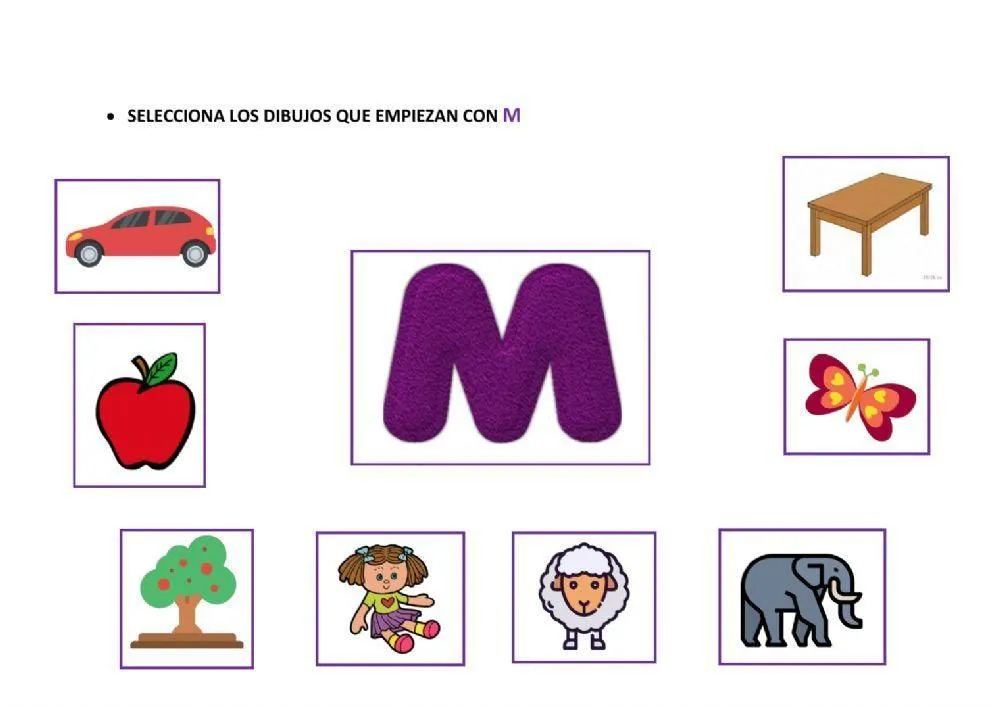 Cuáles empiezan con M? worksheet | Live Worksheets Cuáles empiezan con M? worksheet | Live Worksheets