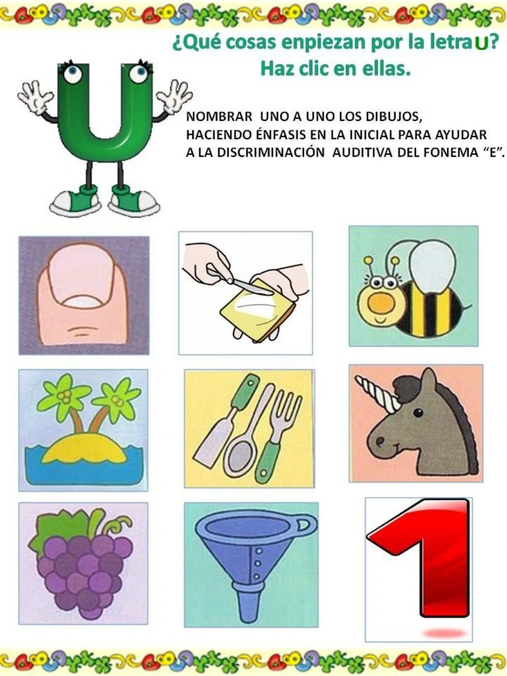 Cosas que empiezan por u worksheet | Live Worksheets