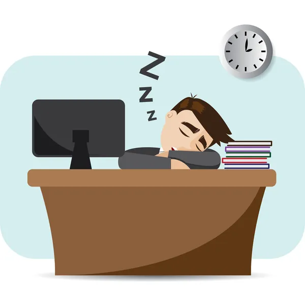 empresario de dibujos animados durmiendo sobre tiempo de trabajo ... empresario de dibujos animados durmiendo sobre tiempo de trabajo ...
