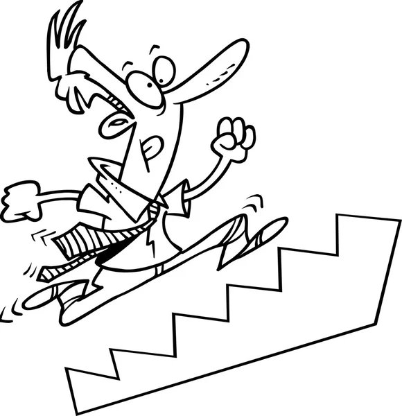 empresario de dibujos animados subiendo escaleras — Vector stock ...