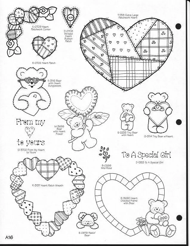 Riscos e moldes de corações e ursos apaixonados para patchwork Riscos e moldes de corações e ursos apaixonados para patchwork