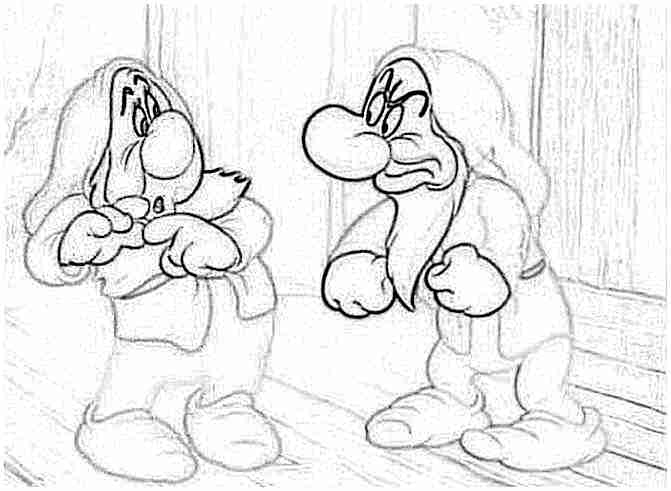 Los siete enanitos, Dibujos infantiles, dos enanitos para colorear Los siete enanitos, Dibujos infantiles, dos enanitos para colorear