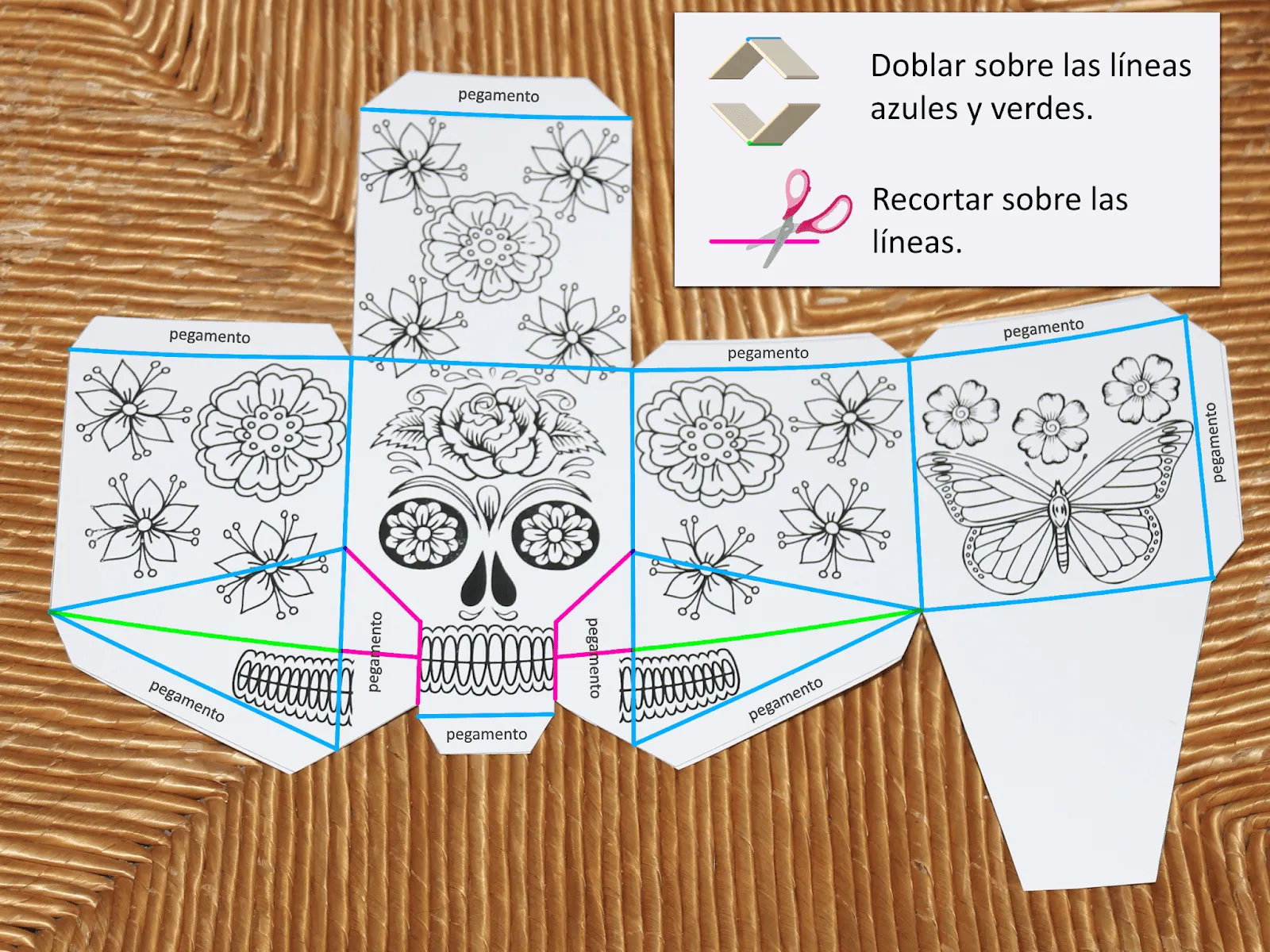 Me encanta escribir en español: Calavera de papel en 3D Me encanta escribir en español: Calavera de papel en 3D