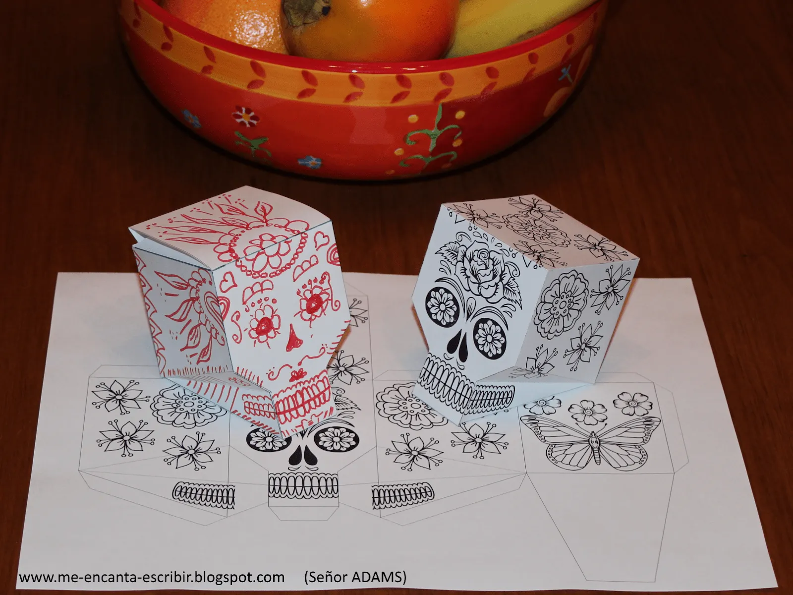Me encanta escribir en español: Calavera de papel en 3D Me encanta escribir en español: Calavera de papel en 3D