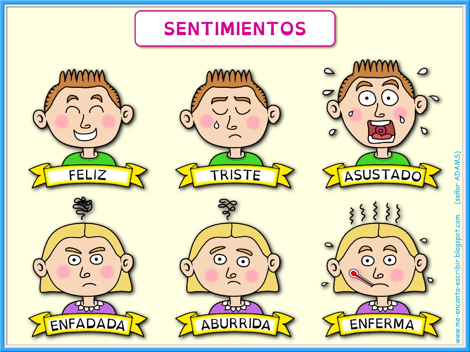Me encanta escribir en español: Los sentimientos Me encanta escribir en español: Los sentimientos