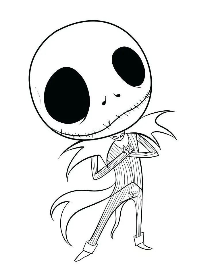 Encantador Jack Skellington para colorear, imprimir e dibujar –ColoringOnly.Com Encantador Jack Skellington para colorear, imprimir e dibujar –ColoringOnly.Com