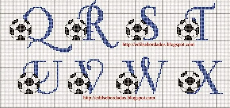 ENCANTOS EN PUNTO DE CRUZ: Monogram Fútbol | alphabets | Pinterest ... ENCANTOS EN PUNTO DE CRUZ: Monogram Fútbol | alphabets | Pinterest ...