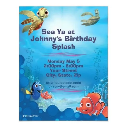 Encontrar la invitación del cumpleaños de Nemo | Zazzle Encontrar la invitación del cumpleaños de Nemo | Zazzle