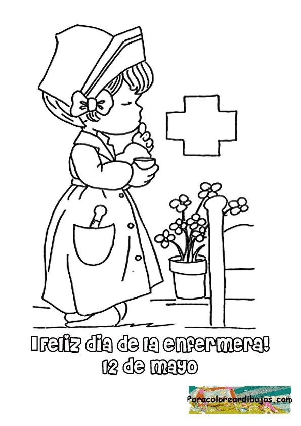 Dia de enfermera para colorear | Para colorear dibujos y dibujos