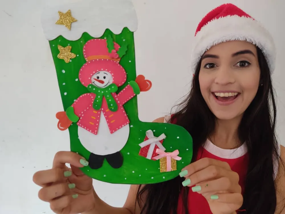 ENG-ESP] Como hacer una bota navideña de foamy |