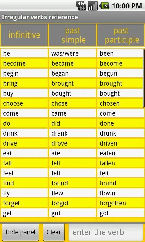 English Irregular Verbs - Aplicaciones de Android en Google Play