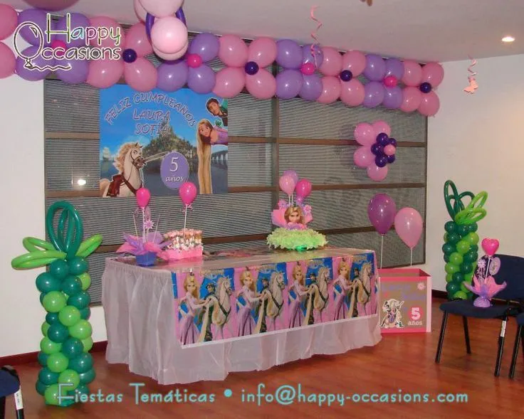 Decoración Fiesta Rapunzel www.happy-occasions.com | Fiesta ...