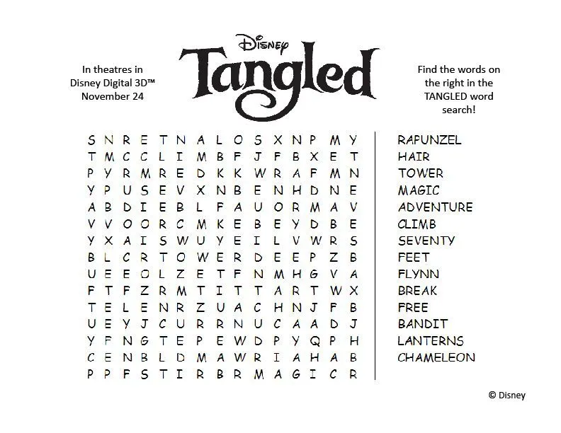 Enredados: Sopa de letras | TusPrincesasDisney. Enredados: Sopa de letras | TusPrincesasDisney.
