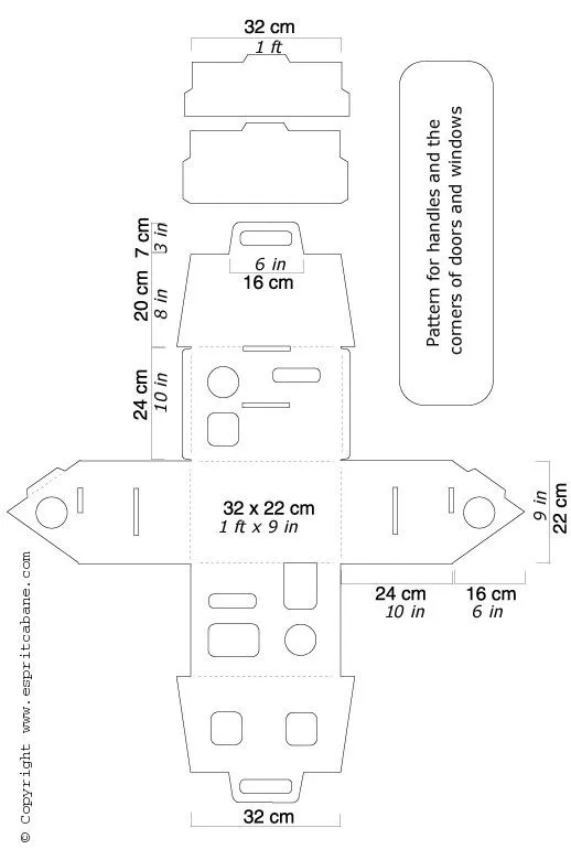 Casita de Papel y Carton. Plantilla en Pdf - enrHedando Casita de Papel y Carton. Plantilla en Pdf - enrHedando